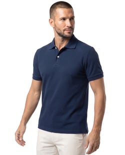 Camisa Polo Piquet Masculina Azul Marinho