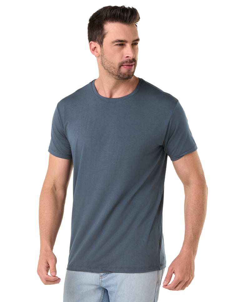 Camiseta Tech Modal Masculina Cinza Chumbo