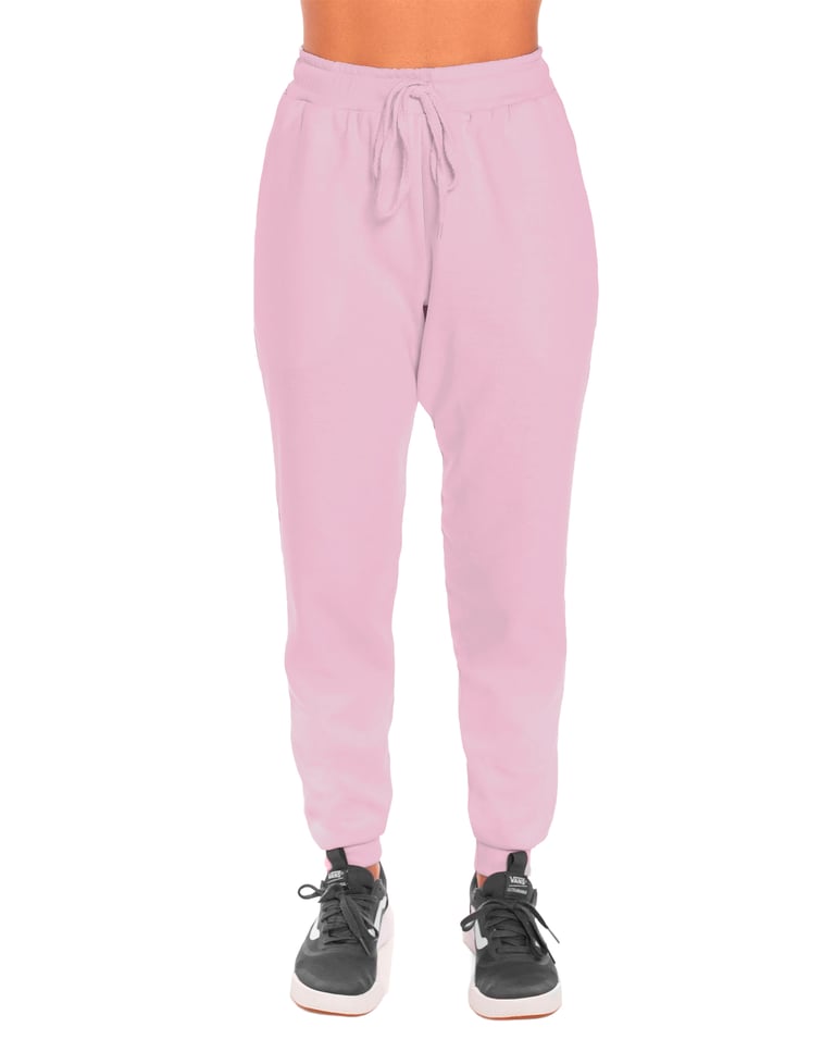 Calça Feminina de Moletom Rosa Claro