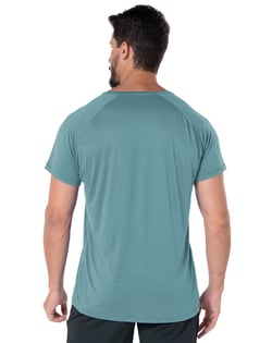 Camiseta Masculina Dry Poliamida Raglan Azul Topázio