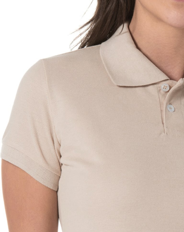 Camisa Polo Piquet Feminina Areia