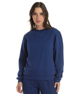 Blusão de Moletom Feminino Azul Marinho