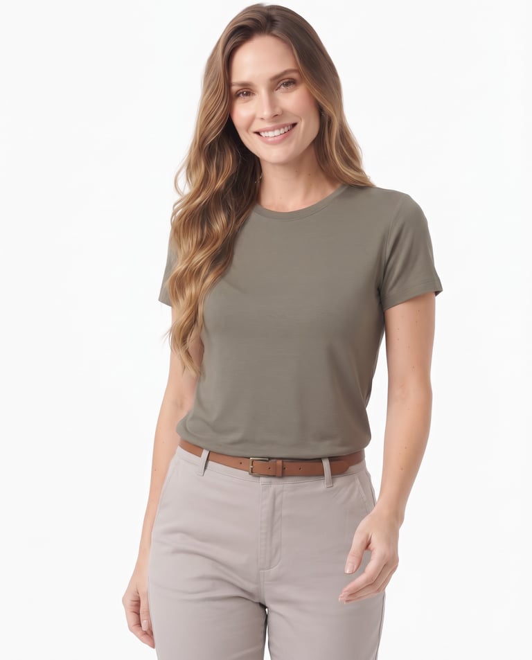 Camiseta Tech Modal Feminina Cinza Terra