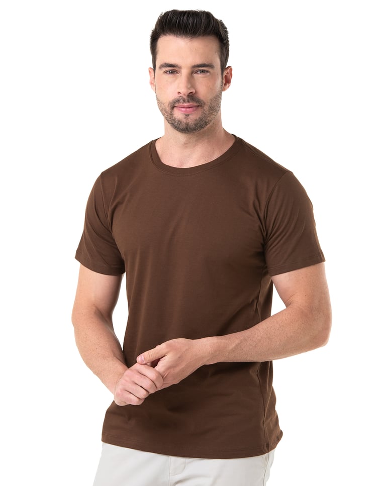 Camiseta de Algodão Premium Marrom