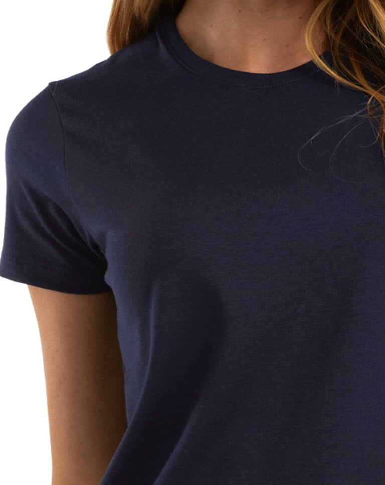 Camiseta de Algodão Egípcio Feminina Azul Marinho