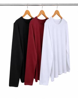 Kit 3 Camisetas Femininas Manga Longa de Algodão Penteado 07