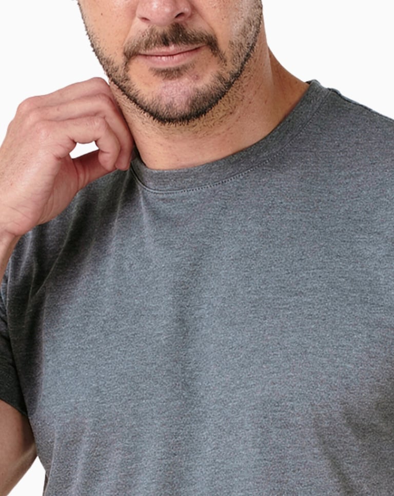 Camiseta de Algodão Egípcio Mescla Escuro