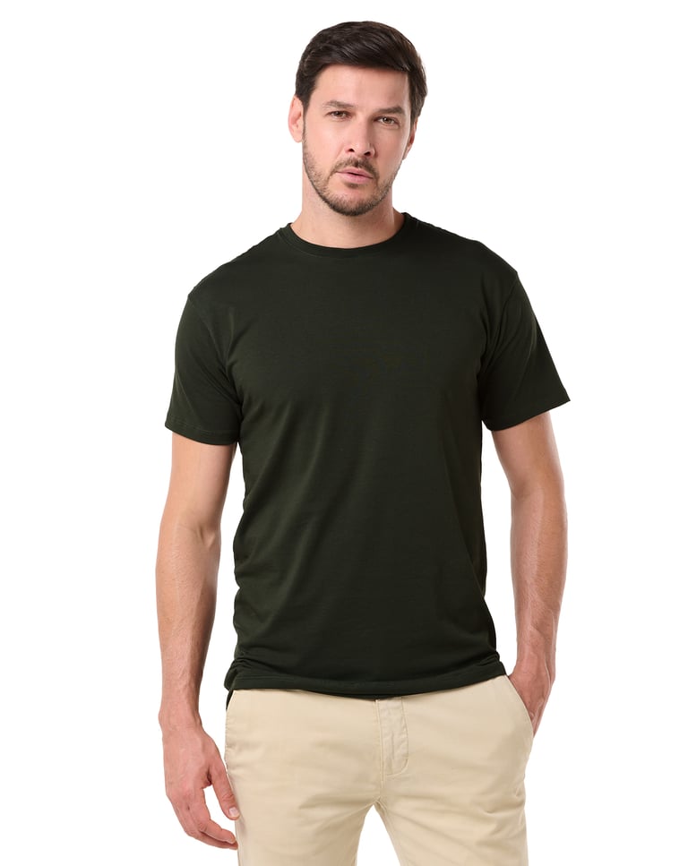 Camiseta Premium Algodão Egípcio Verde Musgo