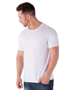 Kit 5 Camisetas PV Masculinas / Malha Fria Branca
