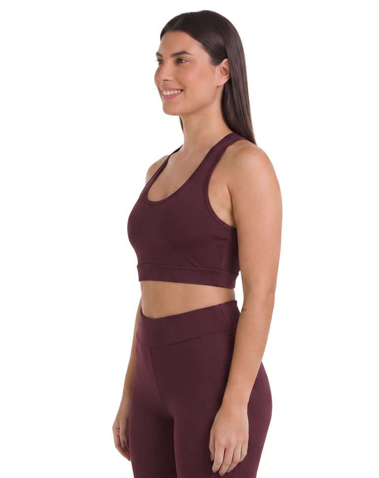 Top Nadador Fitness Feminino Bordô