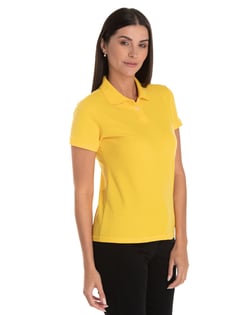 Camisa Polo Piquet Feminina Amarelo Ouro