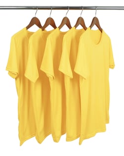 Kit 5 Camisetas Masculinas PV / Malha Fria Amarelo Canário