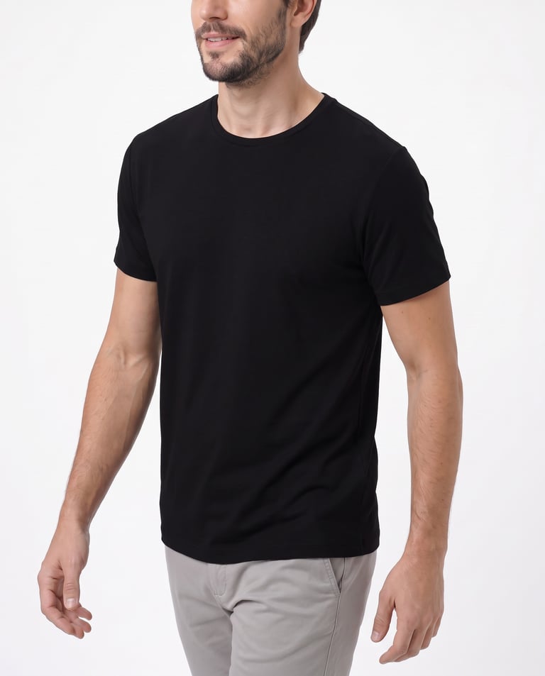 Kit 3 Camisetas Tech Modal Pretas Masculinas