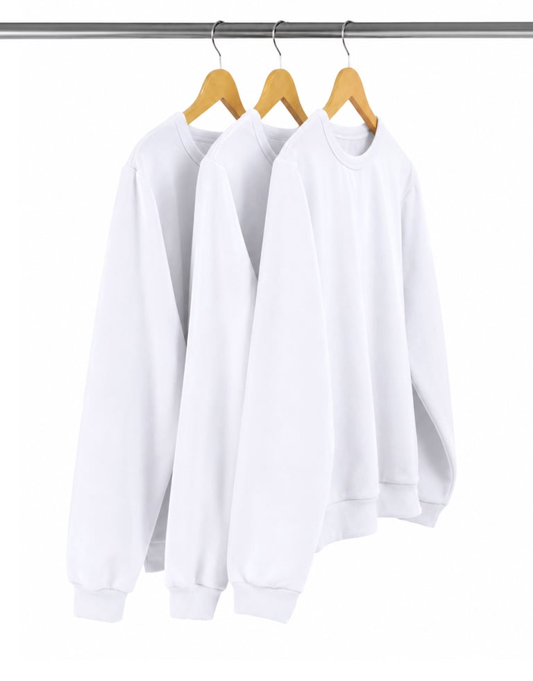 Kit 3 Blusões de Moletom Branco