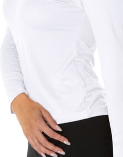 Camiseta Segunda Pele Manga Longa Feminina Branca UV 50+