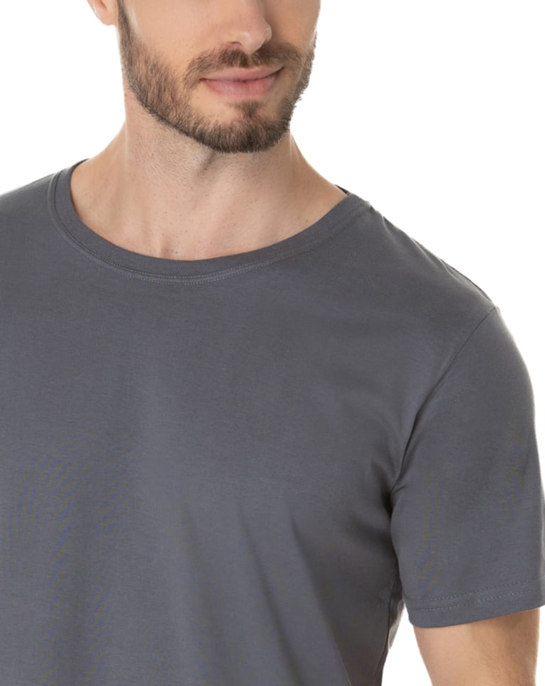 Camiseta de Algodão Premium Cinza Chumbo