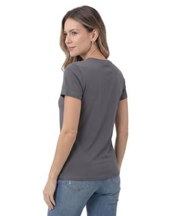 KIT 5 Baby Look de Algodão Premium Cinza Chumbo