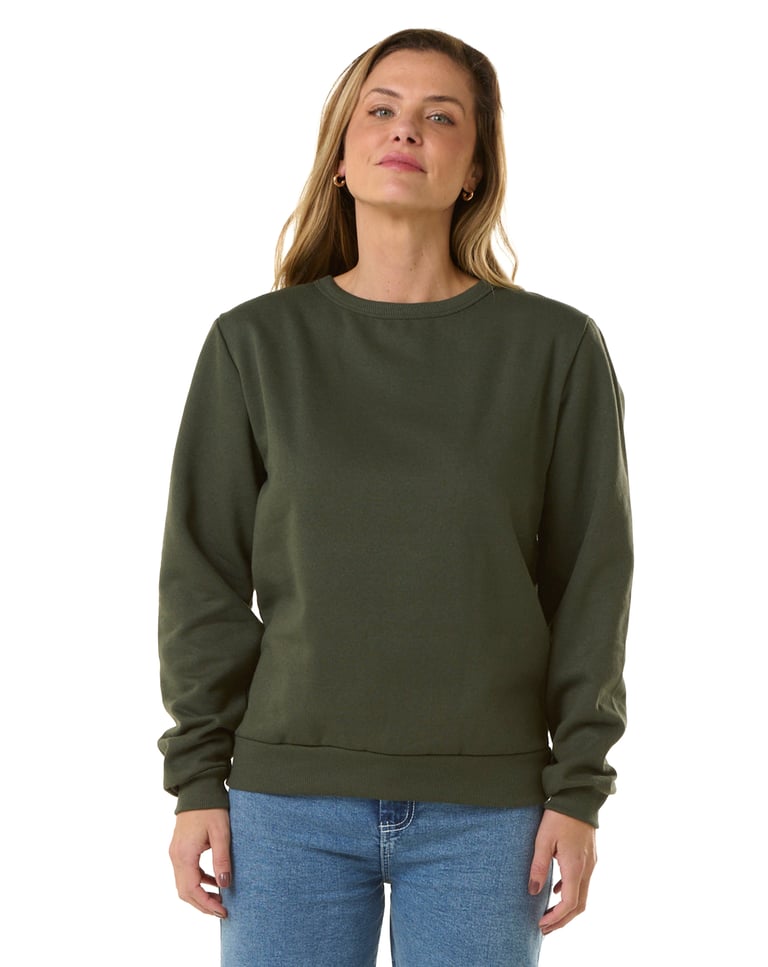 Blusão de moletom feminino Verde Militar
