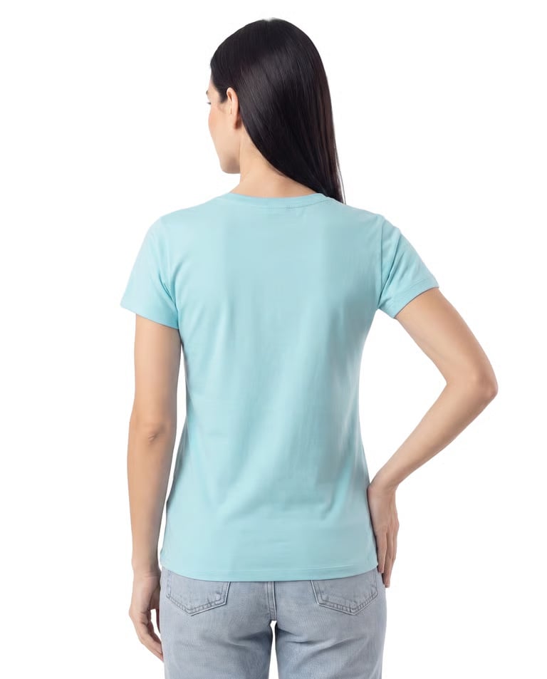 Baby Look de Algodão Premium Azul Claro