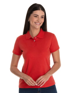Camisa Polo Piquet Feminina Vermelha