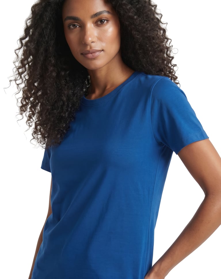 Baby Look de Algodão Premium Azul Royal
