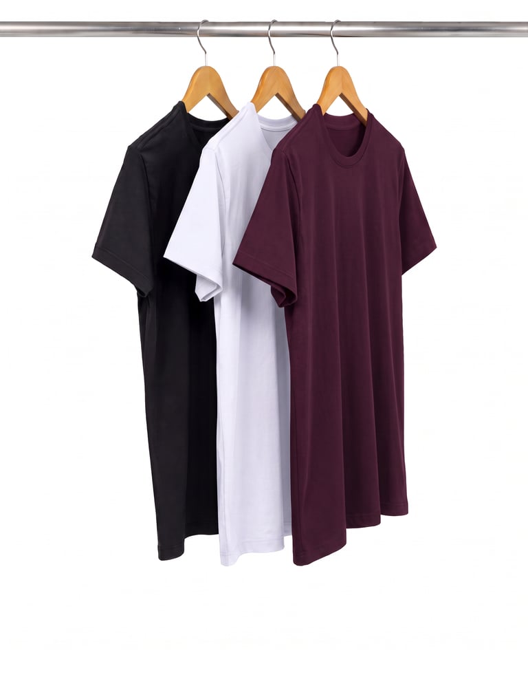 Kit 3 Camisetas de Algodão Egípcio Masculinas