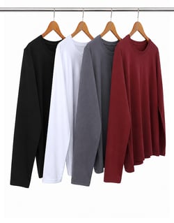 Kit 4 Camisetas Femininas Manga Longa de Algodão Penteado 06