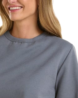 Blusão de Moletom Feminino Cinza Chumbo