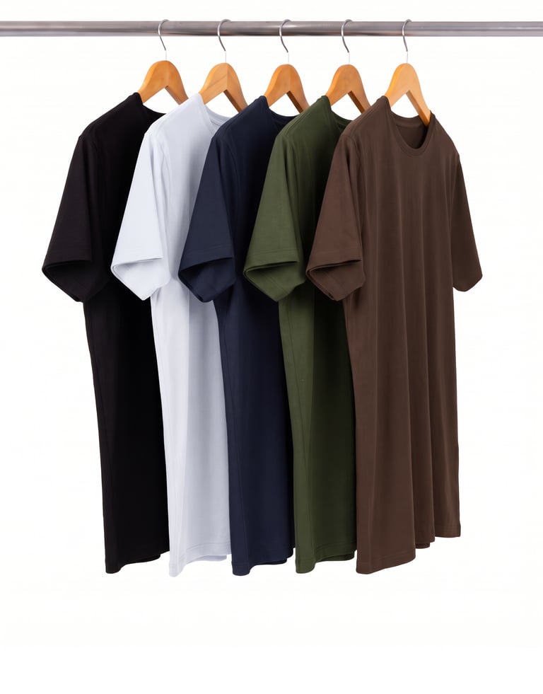 Kit 5 Camisetas Masculinas de Algodão Premium