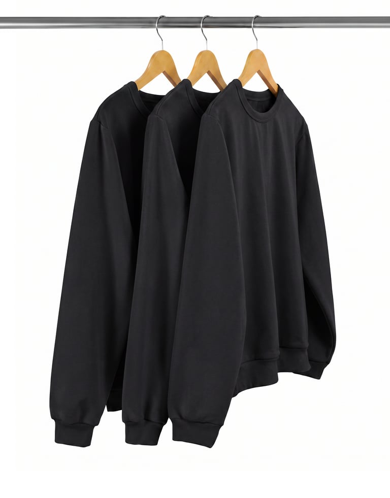 Kit 3 Blusões de Moletom Feminino Preto