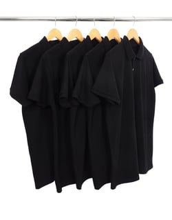 Kit 5 Camisas Polo Piquet Masculinas Pretas