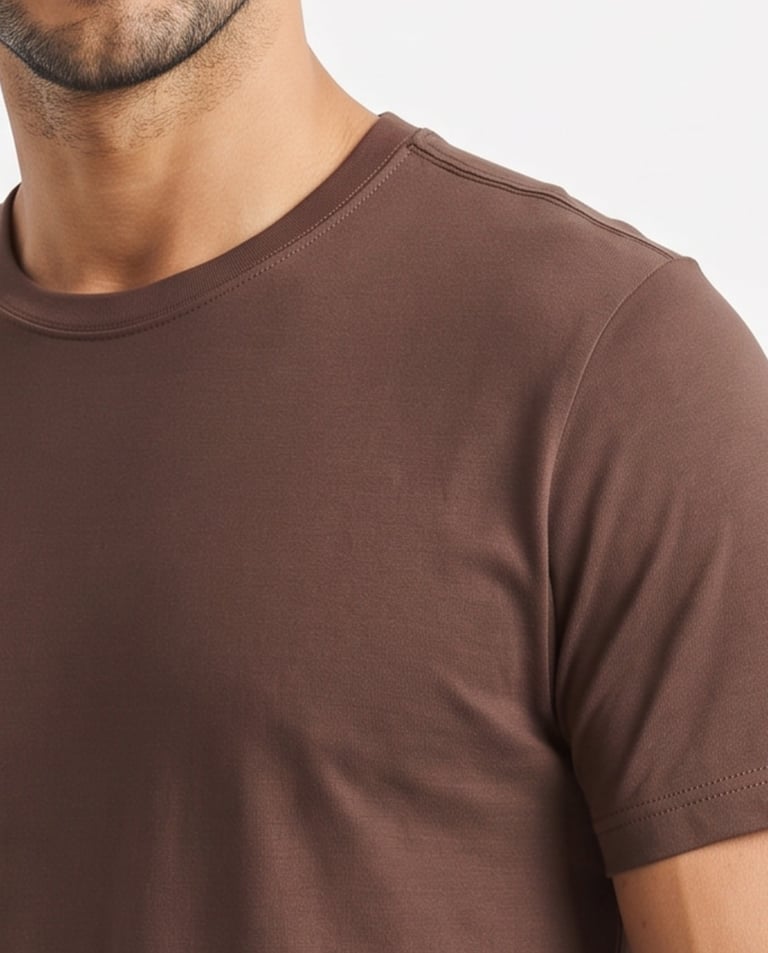 Camiseta de Algodão Premium Marrom