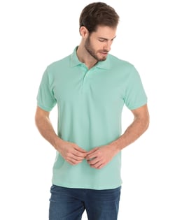 Camisa Polo Piquet Masculina Verde Claro