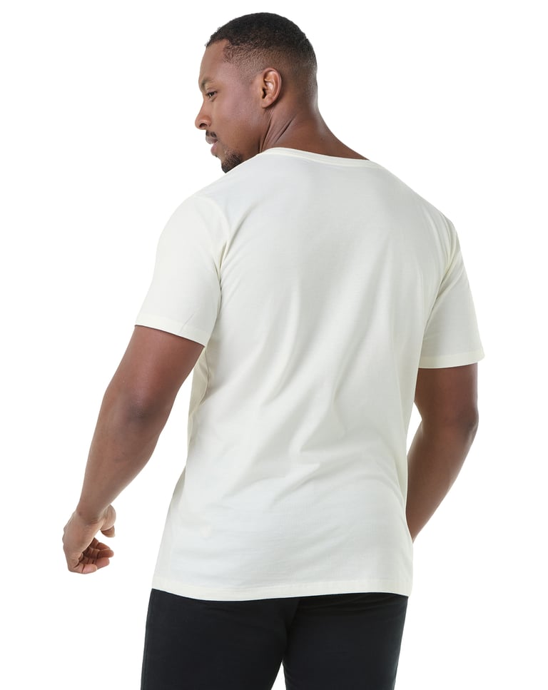 Camiseta Gola V de Algodão Premium Off White