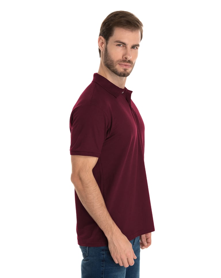 Camisa Polo Piquet Masculina Bordô
