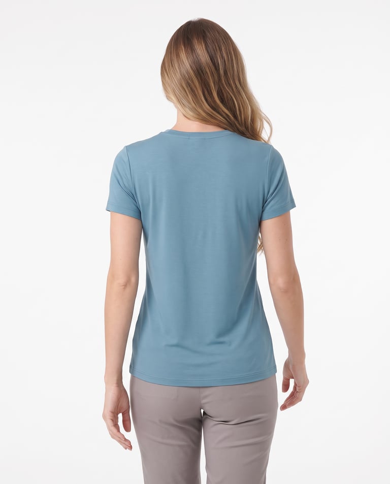 Camiseta Tech Modal Feminina Azul Topázio