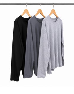Kit 3 Camisetas Masculinas Manga Longa de Algodão Penteado 04