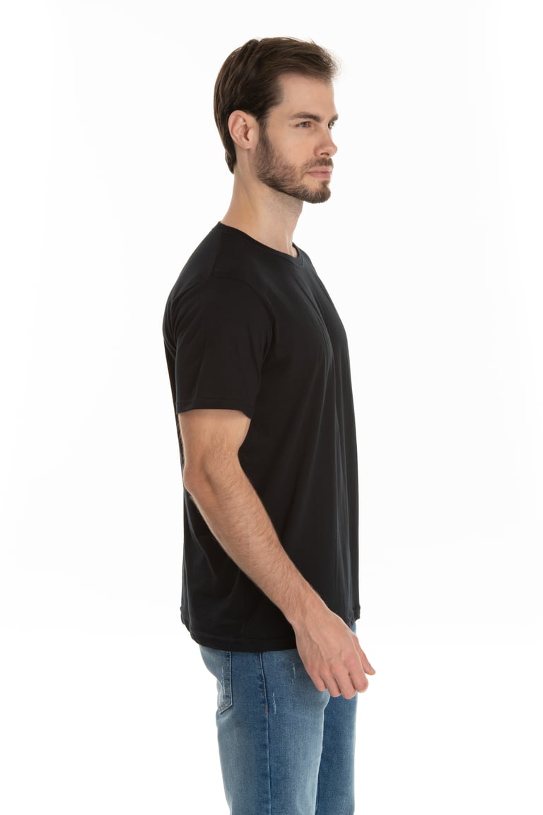 Camiseta de Algodão Premium Preta
