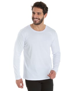Camiseta Manga Longa de Algodão Premium Branca