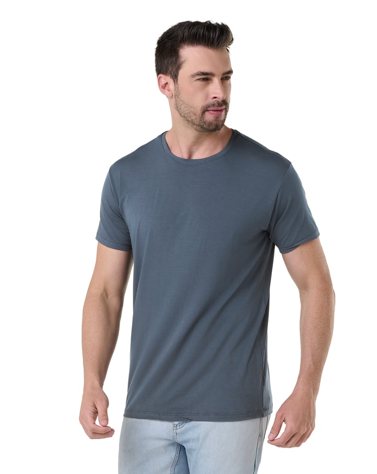 Camiseta Tech Modal Masculina Cinza Chumbo