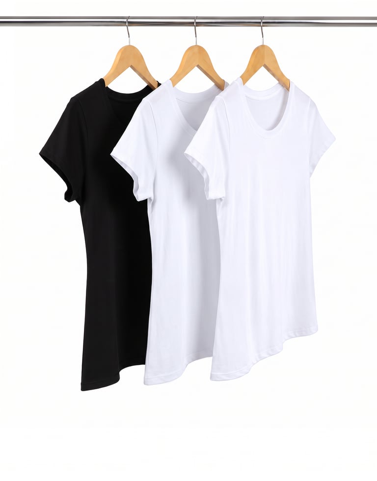 Kit 3 Baby Look de Algodão Premium