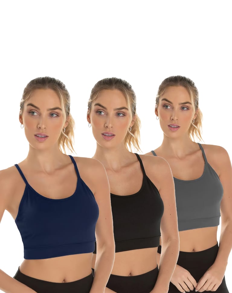 Kit 3 Tops de Alcinha Fitness Feminino 02