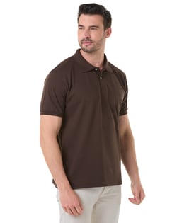 Camisa Polo Piquet Masculina Marrom
