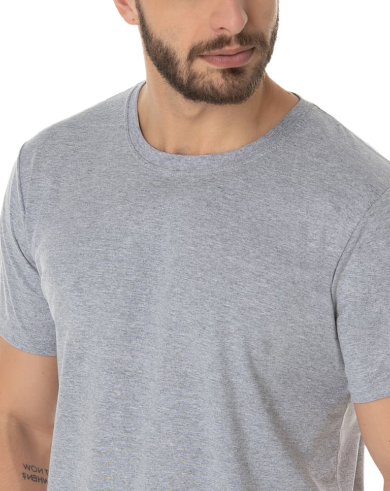 Camiseta de Algodão Premium Cinza Mescla