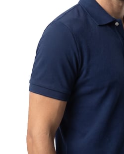 Kit 5 Camisas Polo Piquet Masculinas Azul Marinho