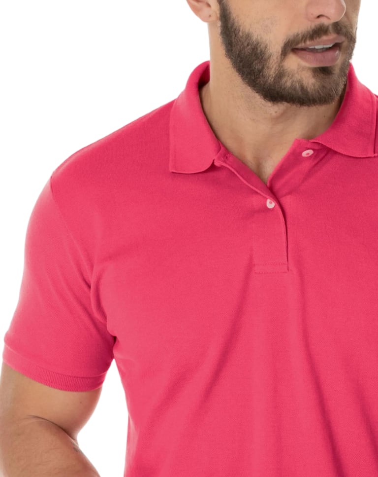 Camisa Polo Piquet Masculina Rosa Pink