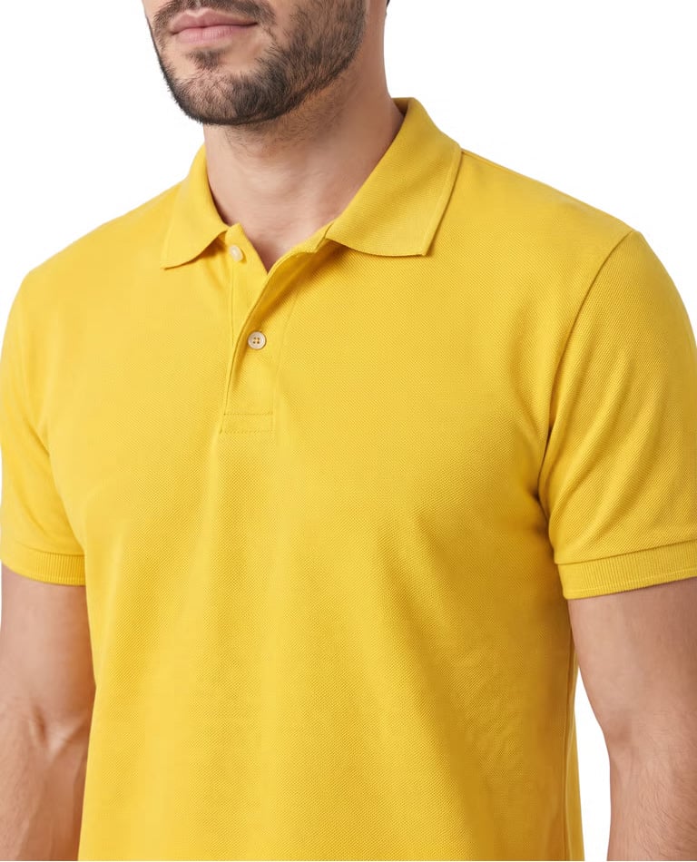 Camisa Polo Piquet Masculina Amarelo Ouro