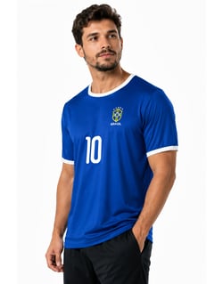 Camiseta Masculina Brasil Copa 2026 Dry Fit Azul Royal