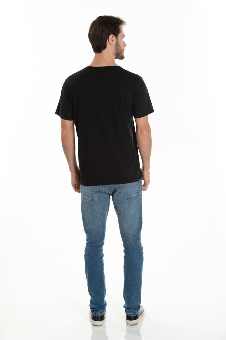 KIT 5 Camisetas de Algodão Premium Pretas
