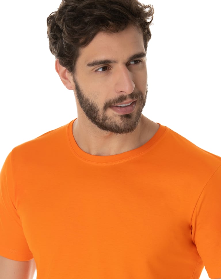 Camiseta de Algodão Premium Laranja